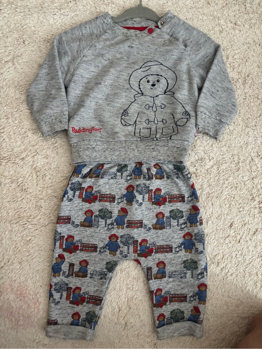 Grey Kids Two-Piece Pajama Set with Character Print